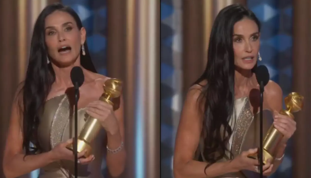 Demi Moore makes heartbreaking admission during speech after winning first acting award in 45 year career