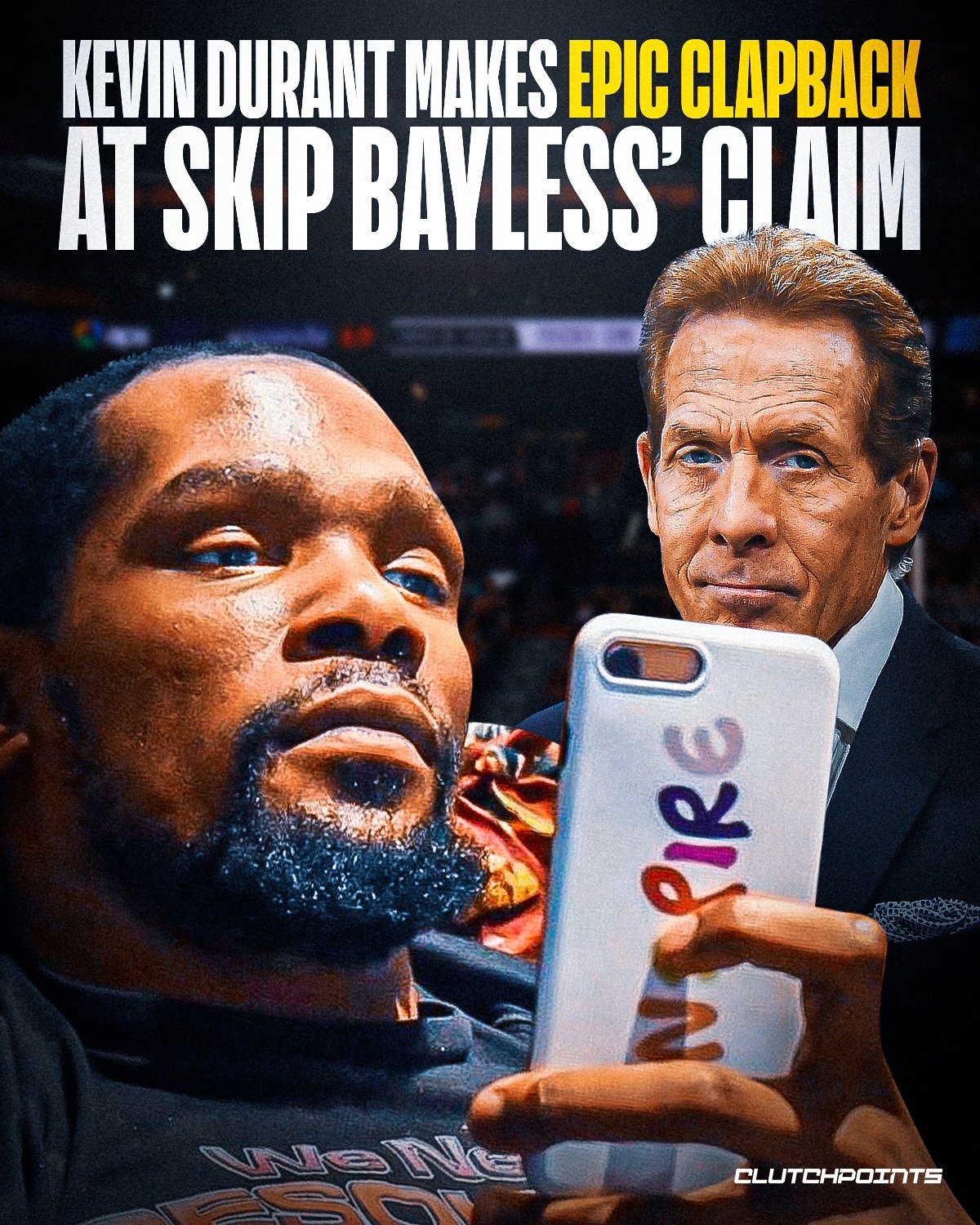 Suns’ Kevin Durant hilariously responds to Skip Bayless’ ‘semi-retired’ claim