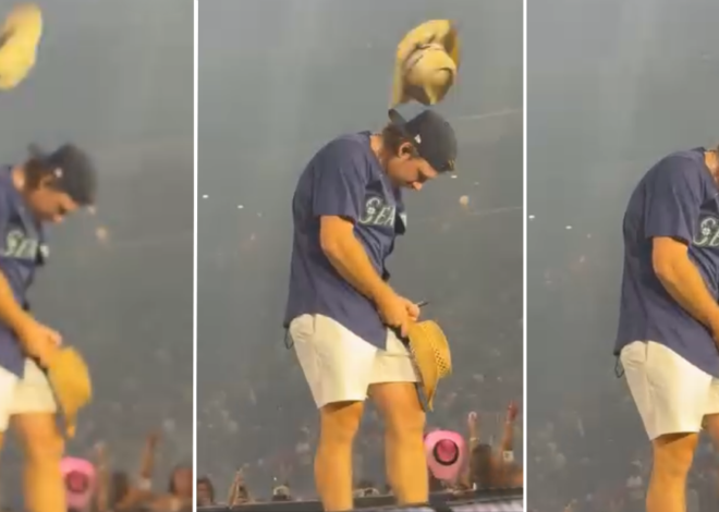 See How Morgan Wallen Reacts When Someone Throws Hat At Him On Stage