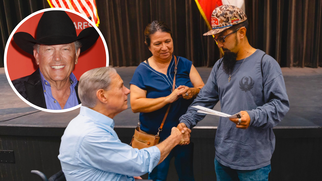 Texas Governor Hand Delivers Checks From George Strait’s Benefit Concert To Flood Victims