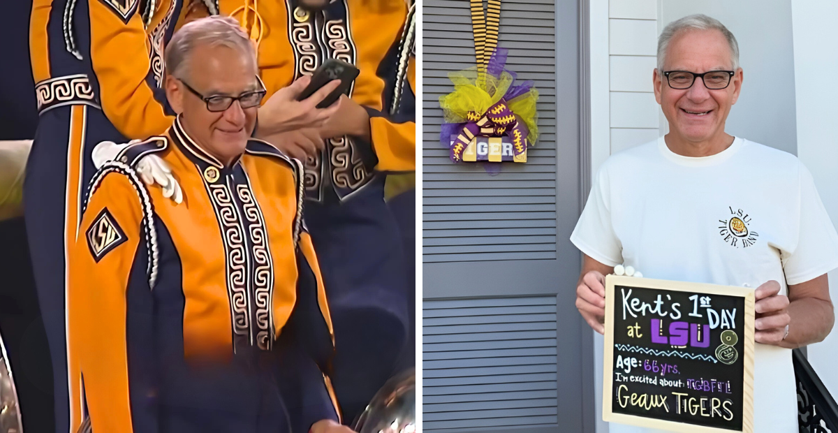 66-Year-Old Louisiana Man Lives Out Lifelong Dream Of Playing For LSU Marching Band