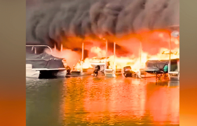 Video Shows Enormous Fire At Nashville Marina, Over A Dozen Boats Damaged