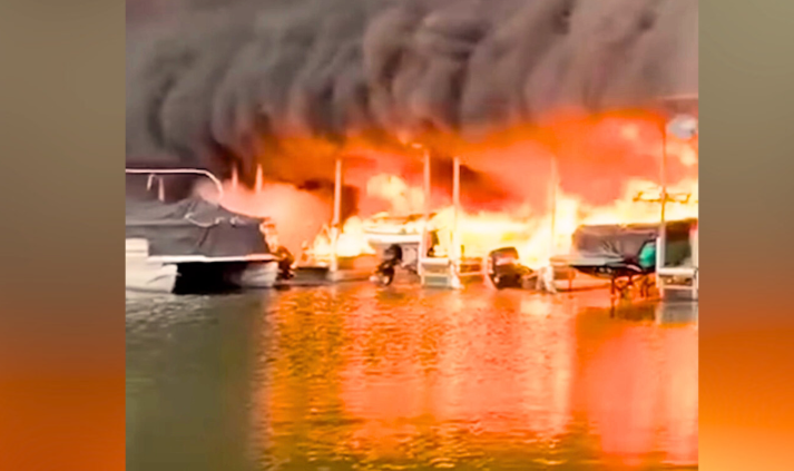 Video Shows Enormous Fire At Nashville Marina, Over A Dozen Boats Damaged