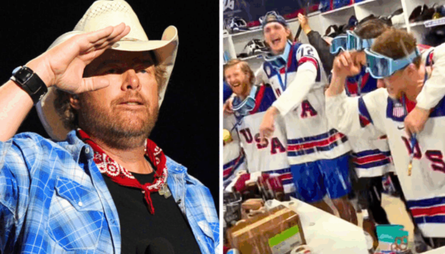 U.S. Men’s Hockey Team Celebrates Olympic Victory By Belting Toby Keith’s “Courtesy Of The Red, White And Blue”