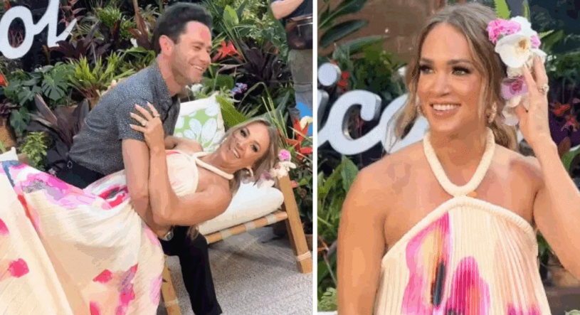 Carrie Underwood Gets A Surprise Dip From “DWTS” Pro On “Idol” – And Her Reaction Is Priceless