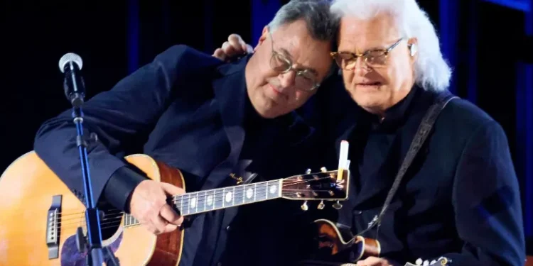 Ricky Skaggs Joins Vince Gill For Emotional “Go Rest High” Performance On “Opry 100”
