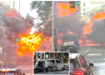 Insane video shows MTA car explode in huge NYC fireball near Wall Street’s Charging Bull