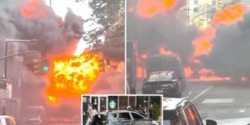 Insane video shows MTA car explode in huge NYC fireball near Wall Street’s Charging Bull