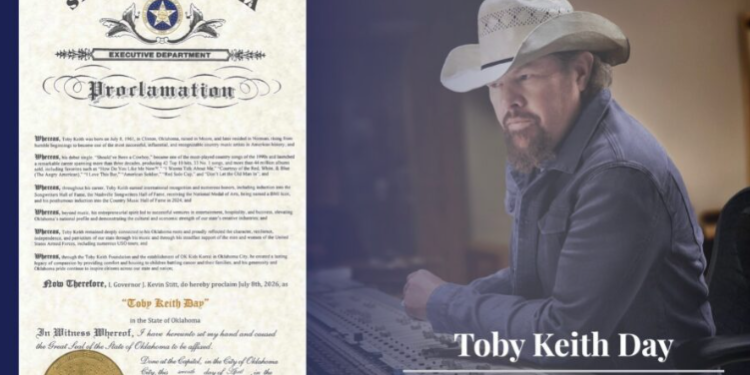 Krystal Keith Receives Proclamation As Oklahoma Celebrates The First Official ‘Toby Keith Day’