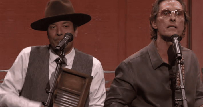 Matthew McConaughey And Jimmy Fallon Surprise Fans With Bluegrass Cover Of Ella Langley’s “Choosin’ Texas”
